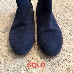 Janie and Jack Blue Suede Ankle Boots Boys Size 3K